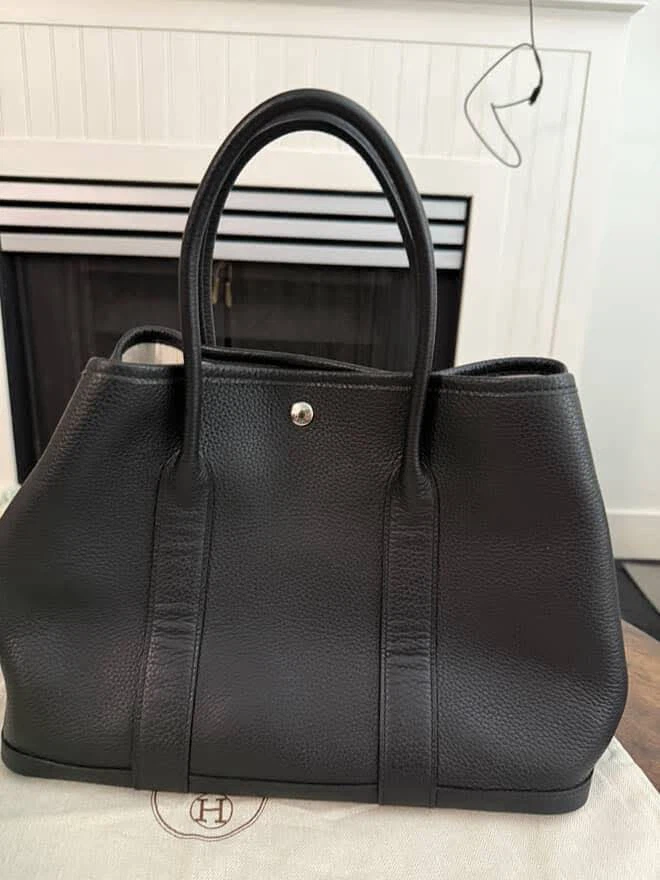 Black Leather Tote Bag