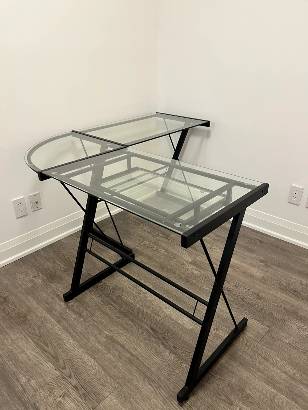 Glass Top L-Shaped Corner Desk - photo 2