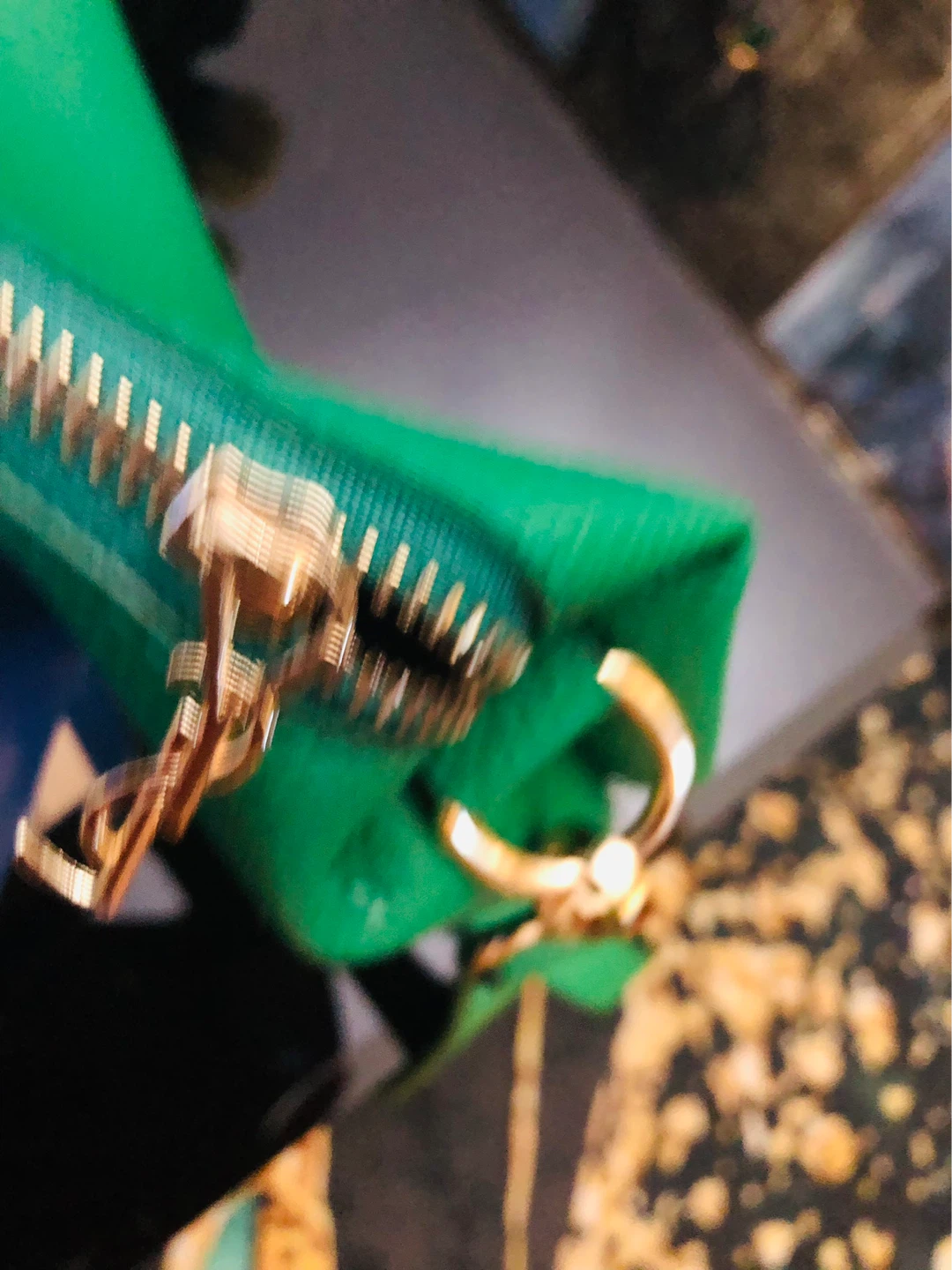 Green Leather YSL Shoulder Bag - photo 2