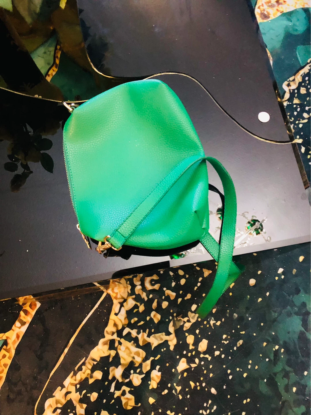 Green Leather YSL Shoulder Bag