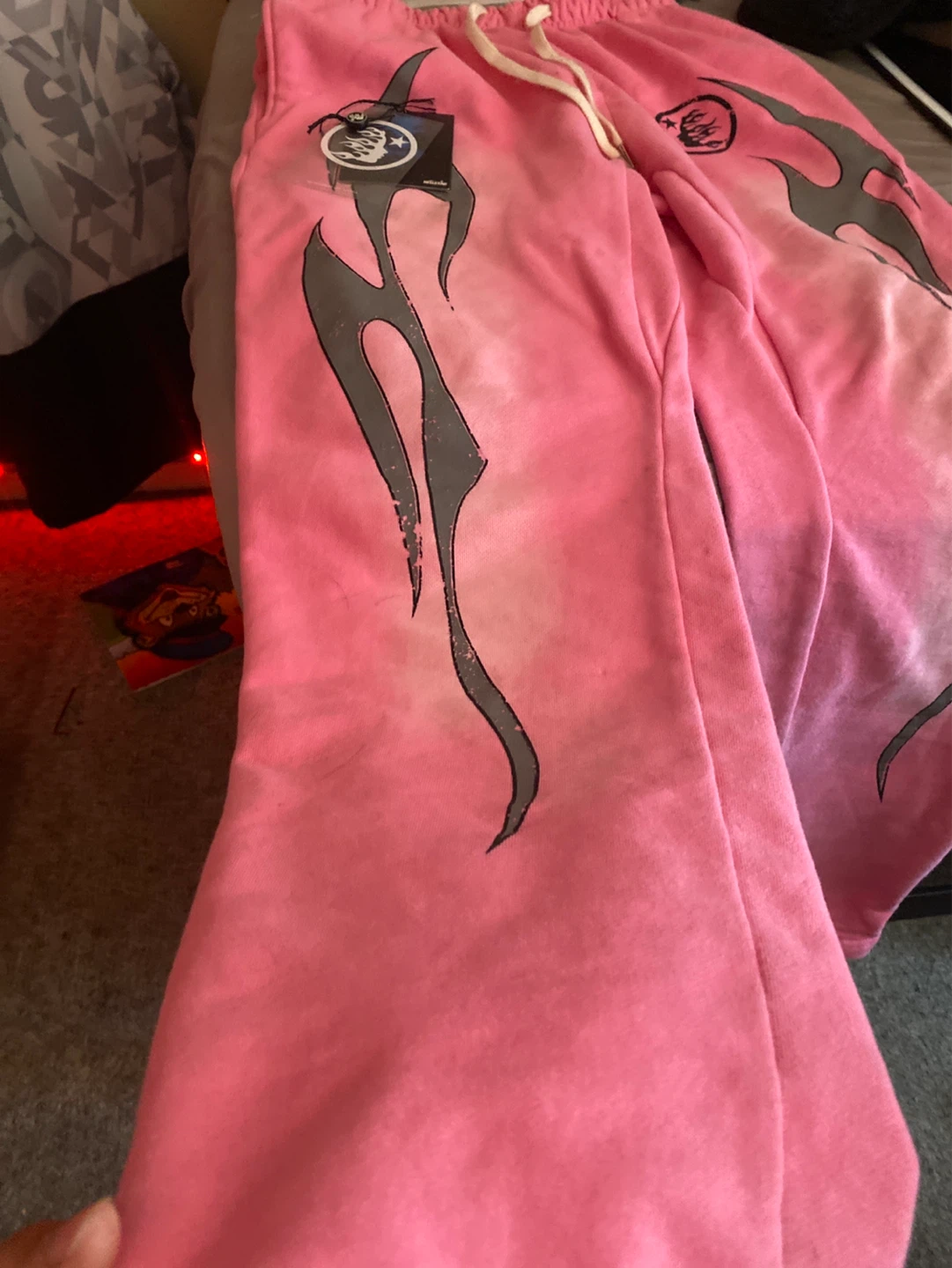 Hellstar Pink Flame Sweatpants Size M - photo 5