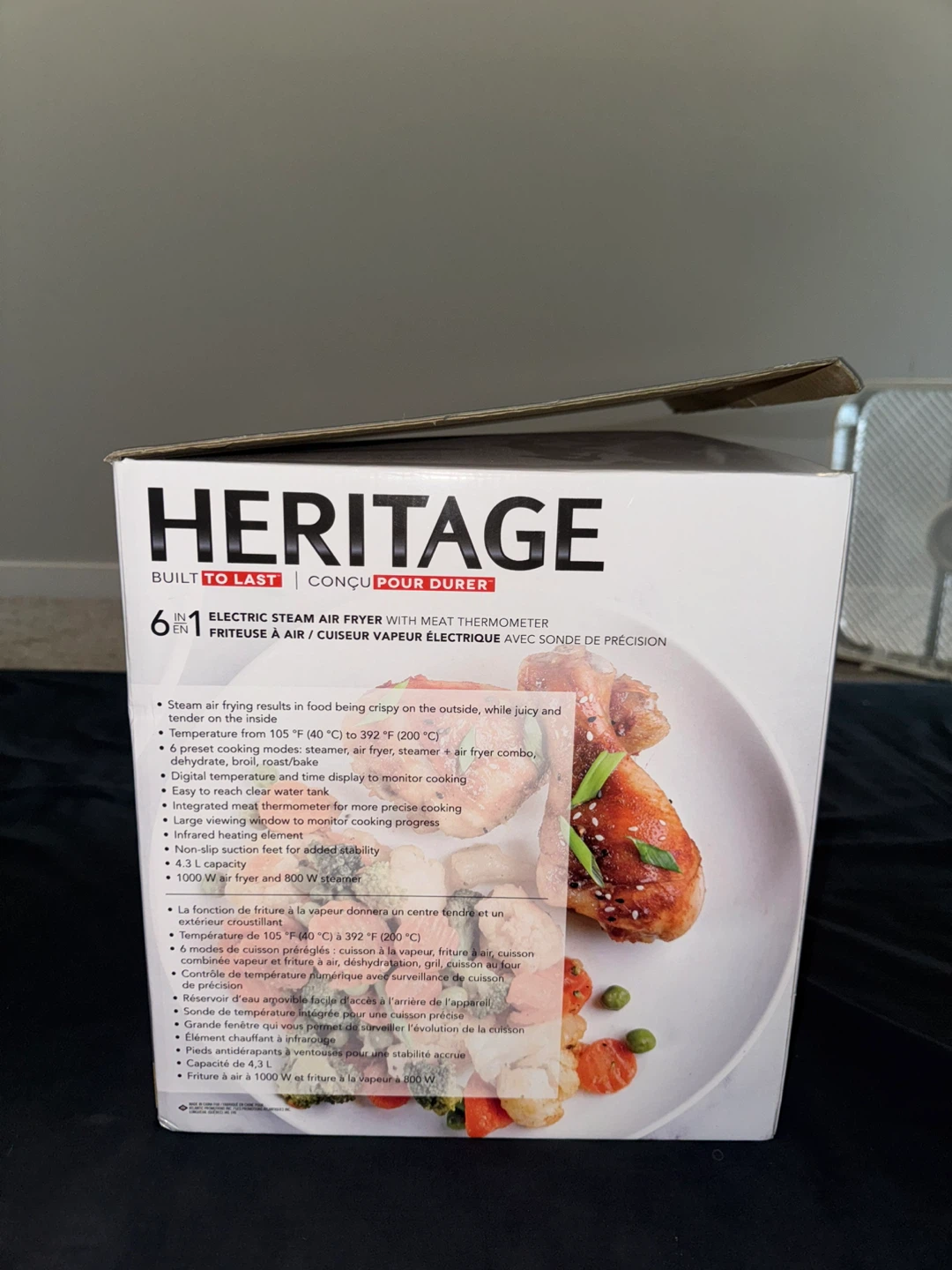 6-in-1 Electric Steam Air Fryer with Meat Thermometer - photo 3