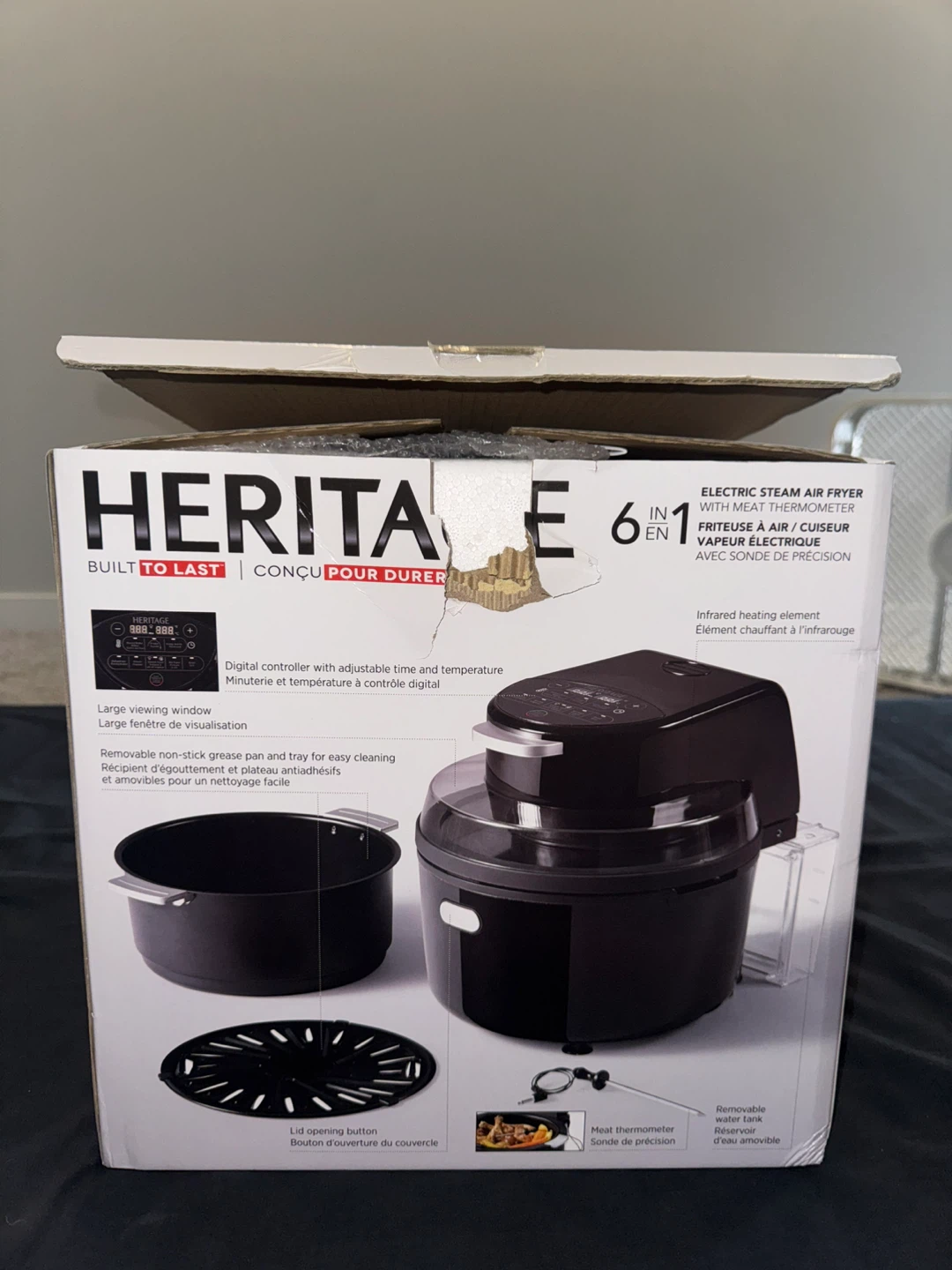 6-in-1 Electric Steam Air Fryer with Meat Thermometer - photo 4