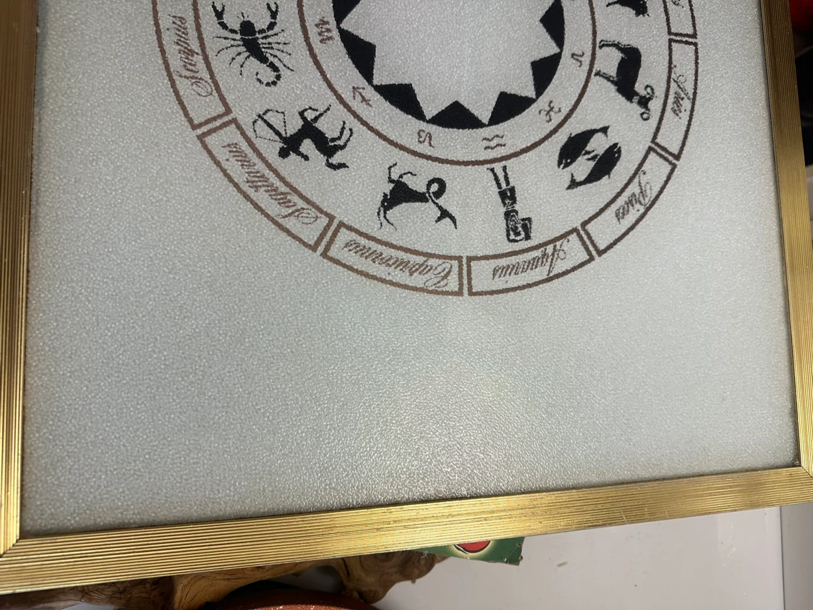 Large Mid Century Zodiac Glass Counter top cutting board - photo 4