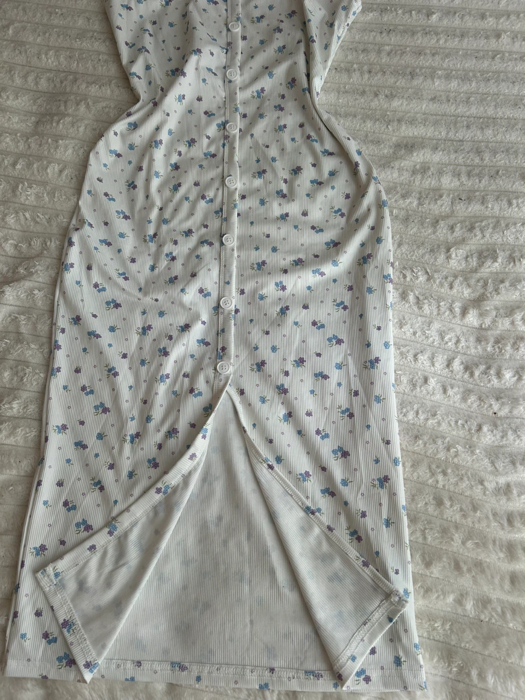 summer White Floral Button-Up Midi Dress - photo 3