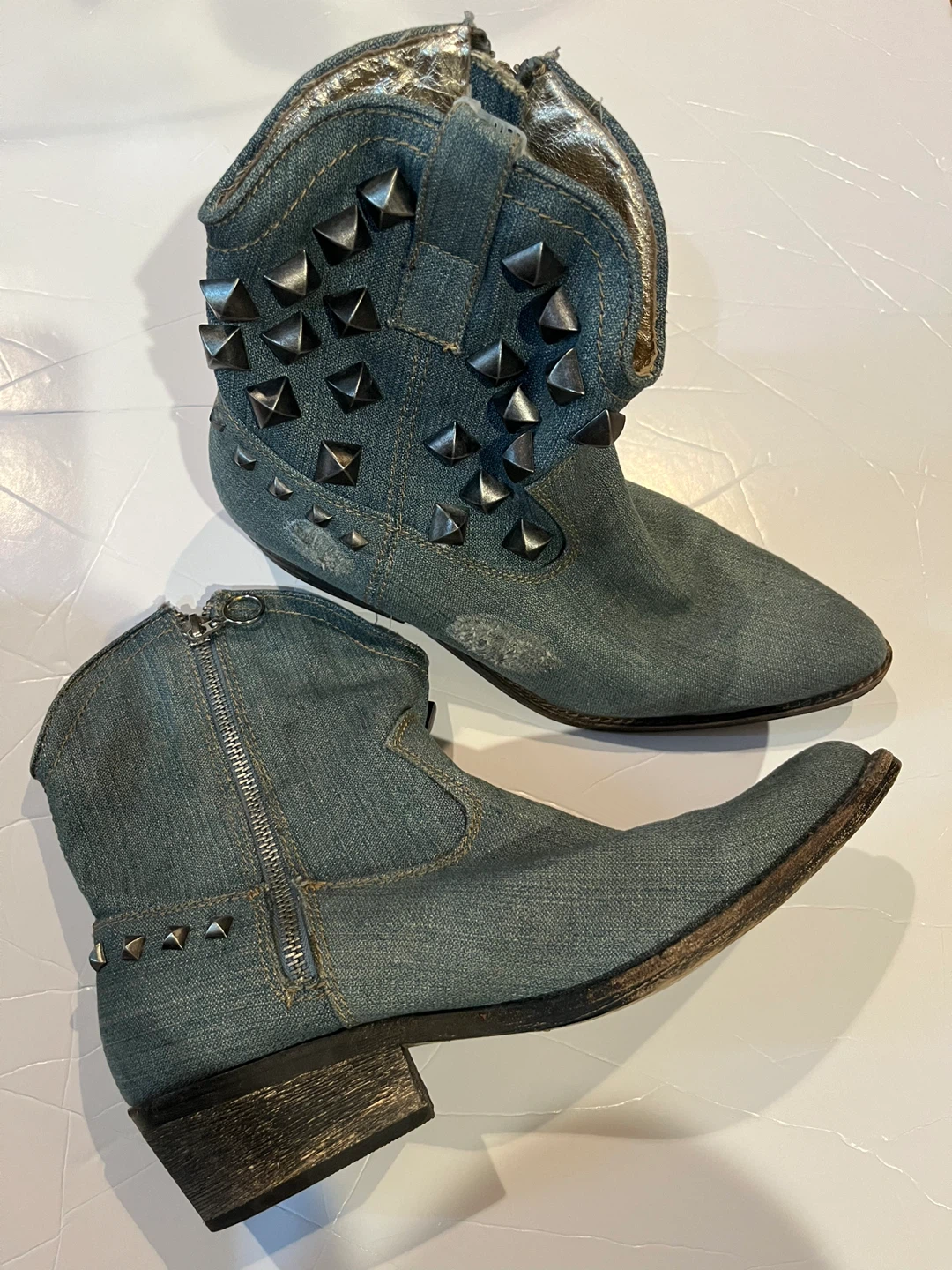 ZiginynDenim Studded Ankle Boots