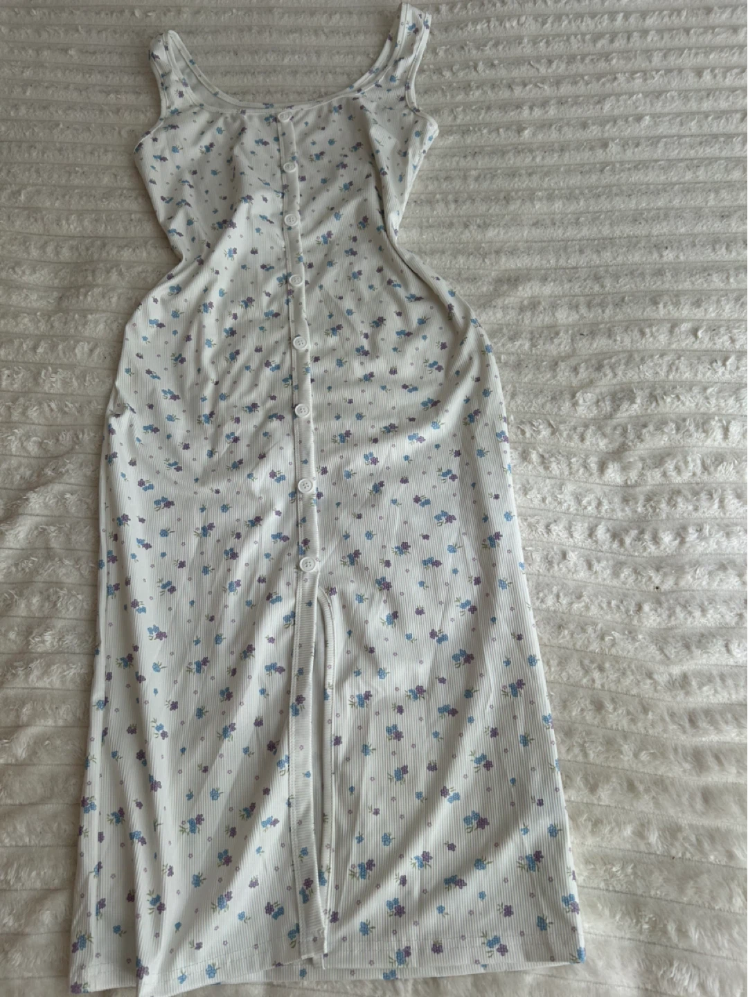 summer White Floral Button-Up Midi Dress - photo 2