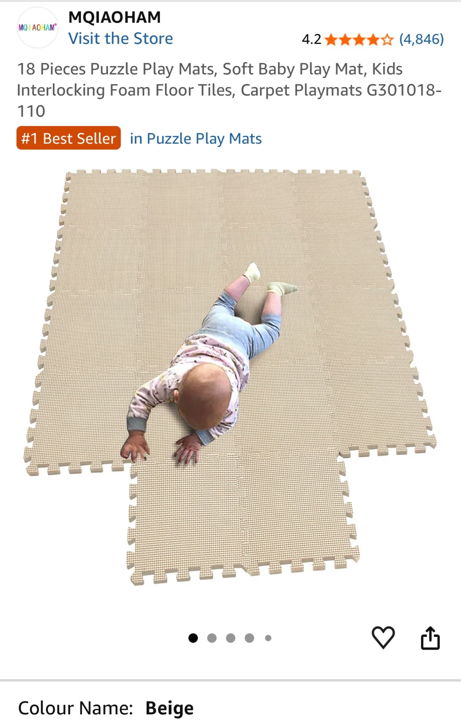 Interlocking Foam Floor Tiles - Beige