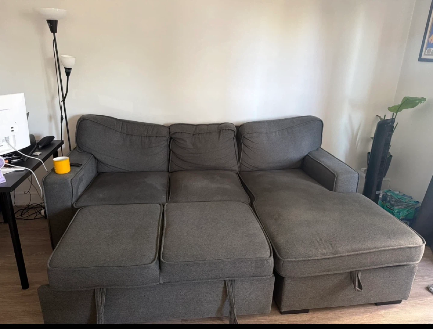 Dark Grey Sectional Sofa with Storage Structube - photo 4