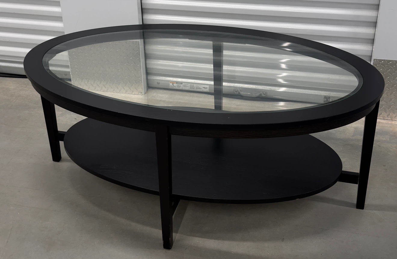 Modern Oval Glass Coffee Table