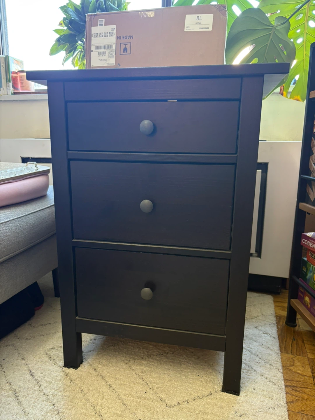 IKEA Black 3-Drawer Nightstand
