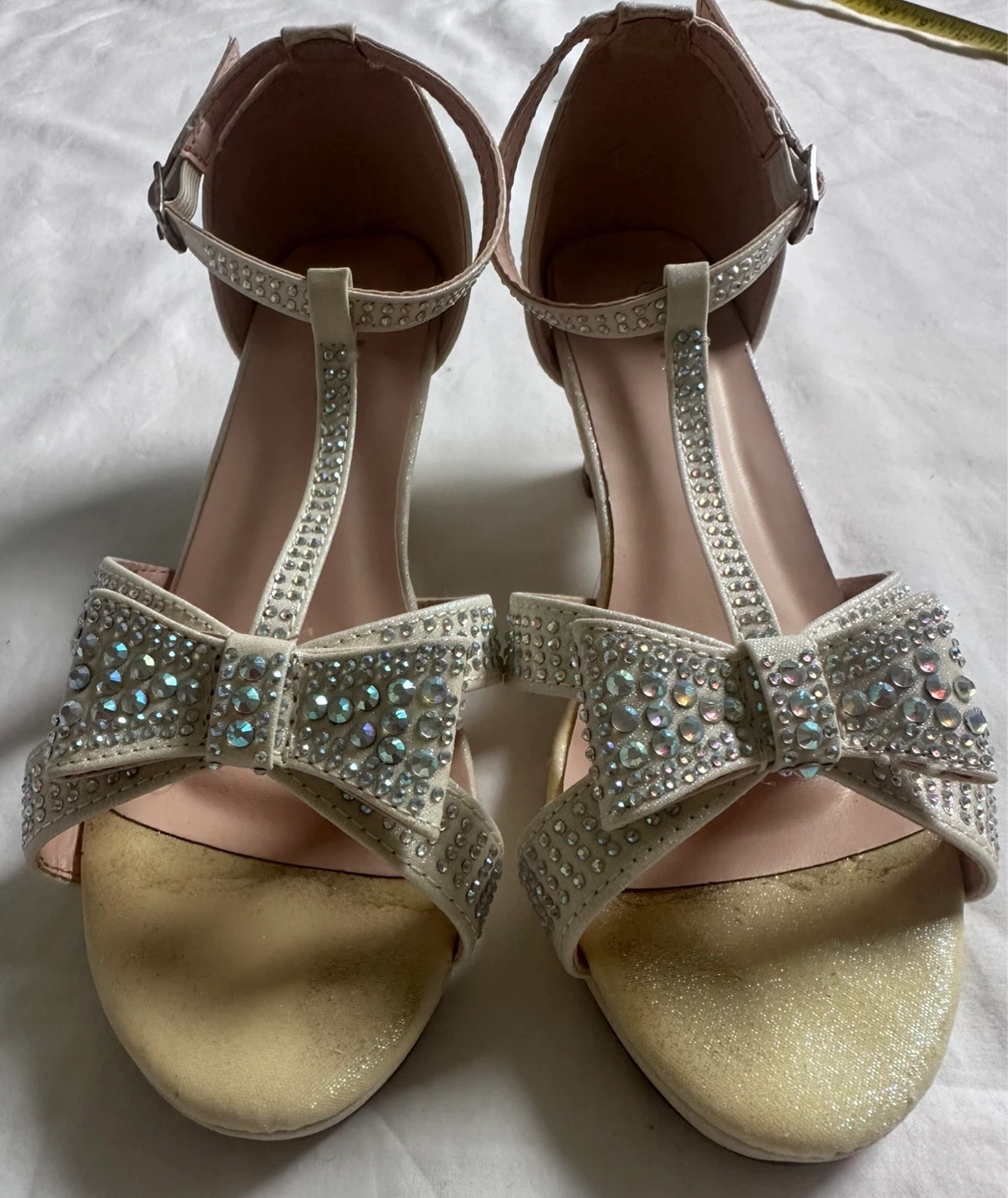 Link Children's Sparkly Bow Heeled Sandals Size 1 - photo 3