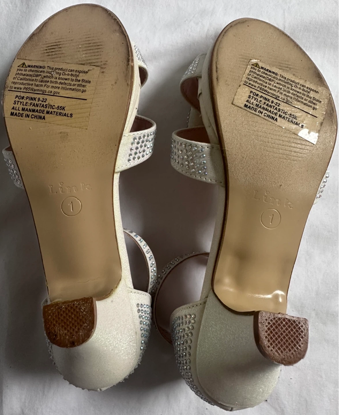 Link Children's Sparkly Bow Heeled Sandals Size 1 - photo 5