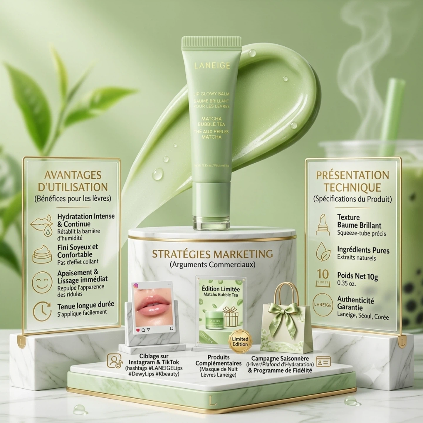 LANEIGE Lip Glowy Balm Matcha Bubble Tea - photo 4