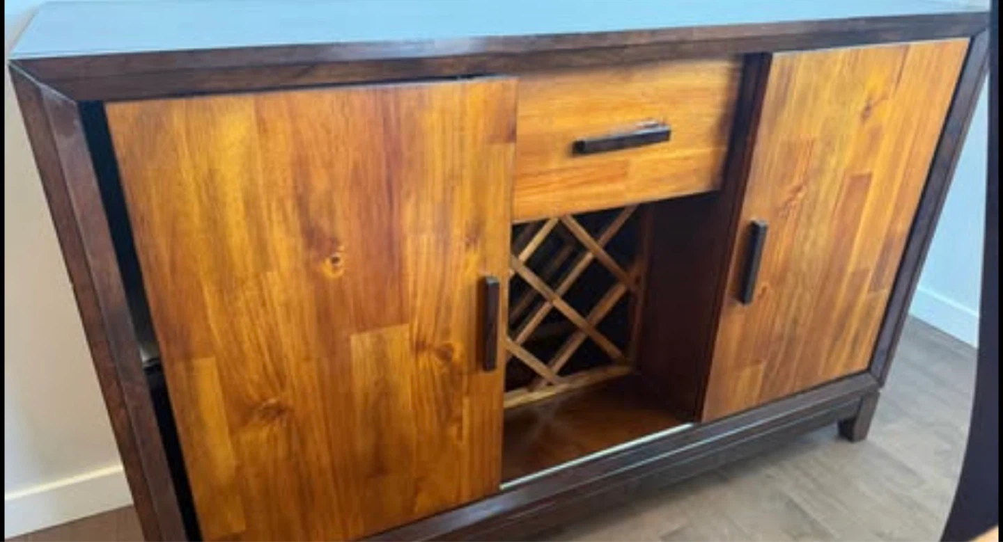 Solid Wood Extendable Dining Set + Hutch with Wine Rack - photo 3