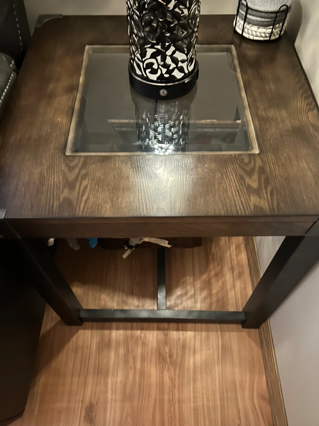 Wooden glass coffee table with 2 matching end tables - photo 2