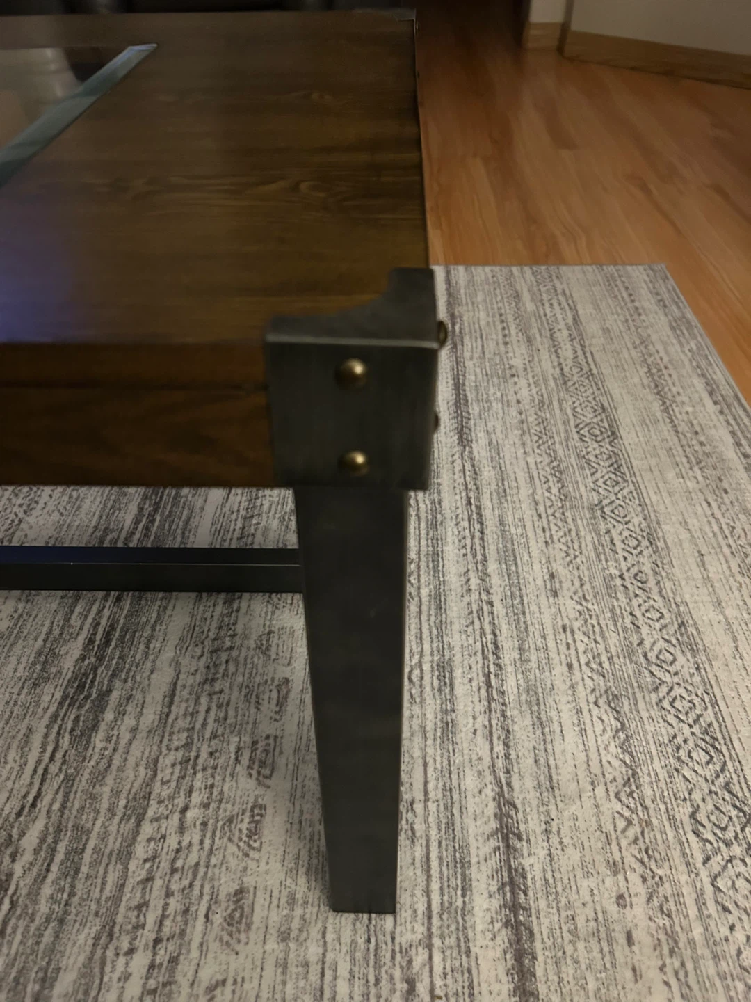 Wooden glass coffee table with 2 matching end tables - photo 3
