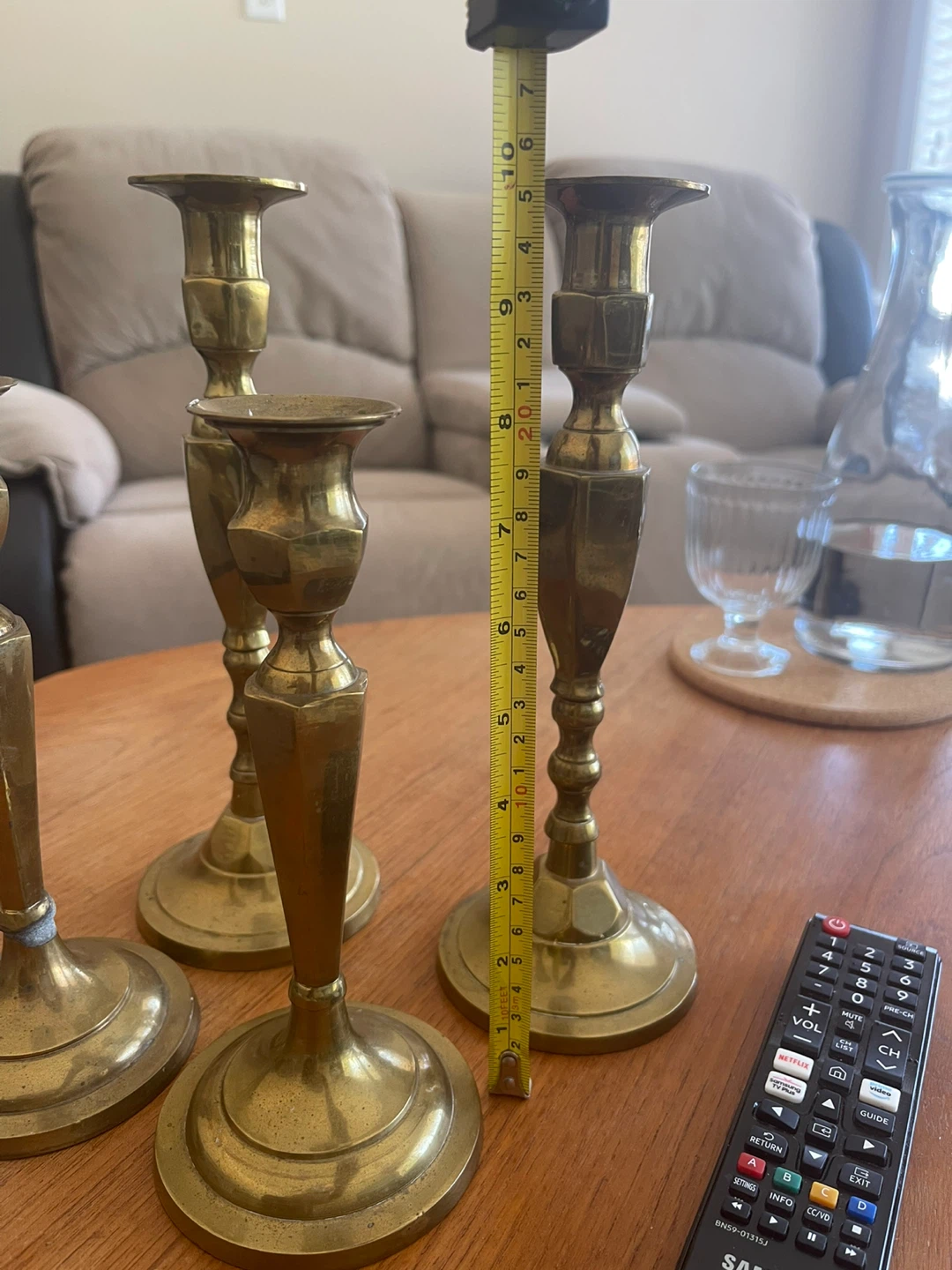 Set of 4 Vintage Brass Candle holders - photo 2