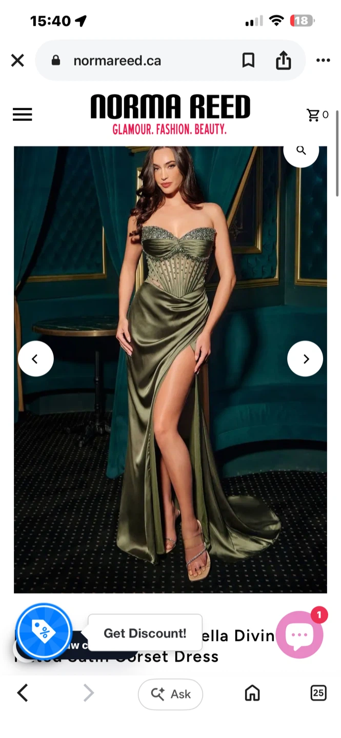 BEAUTIFUL OLIVE GREEN PRINCESS CORSET PROM DRESS