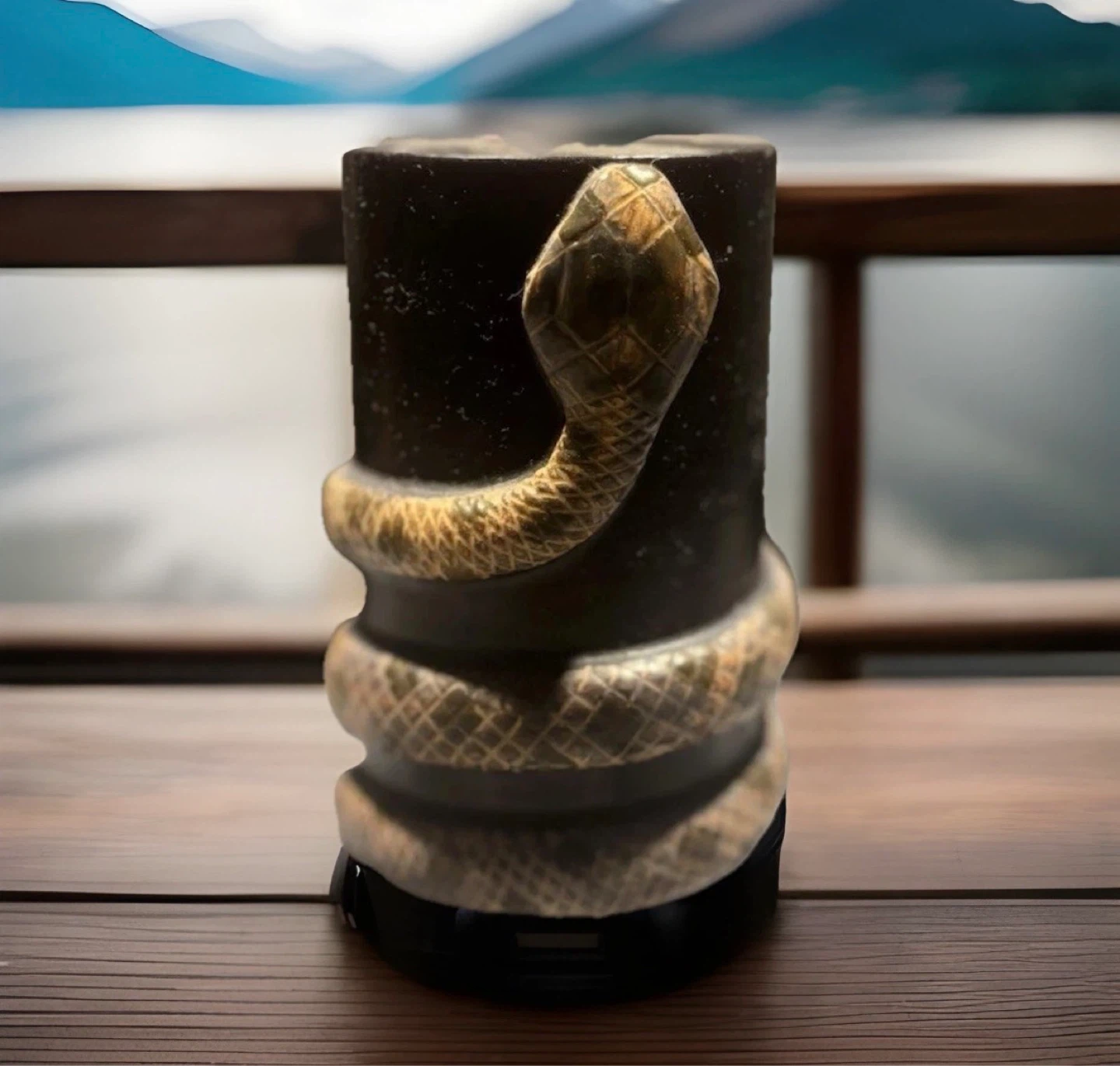 Decorative Candle with Snake Design
