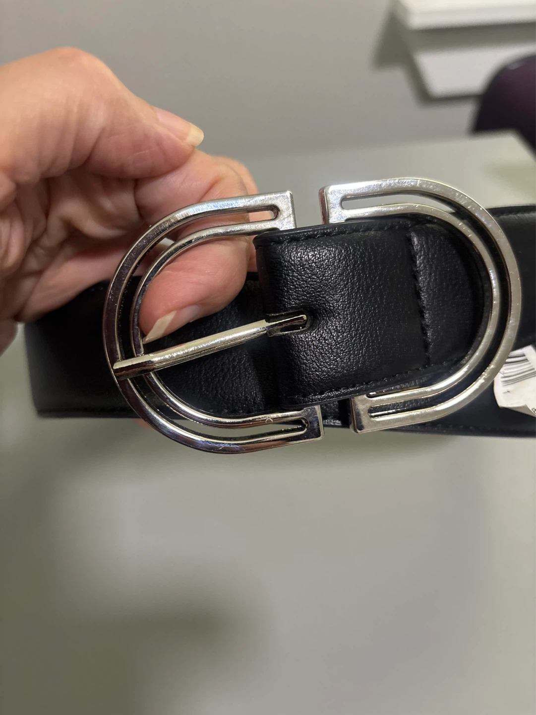 New Steve Madden Black Belt with Silver Buckle - photo 3