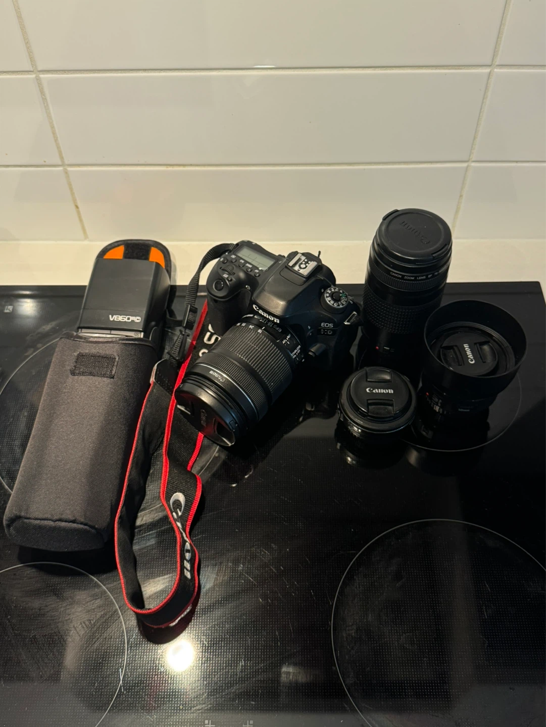 Canon EOS 80D DSLR Camera with Lenses and Flash