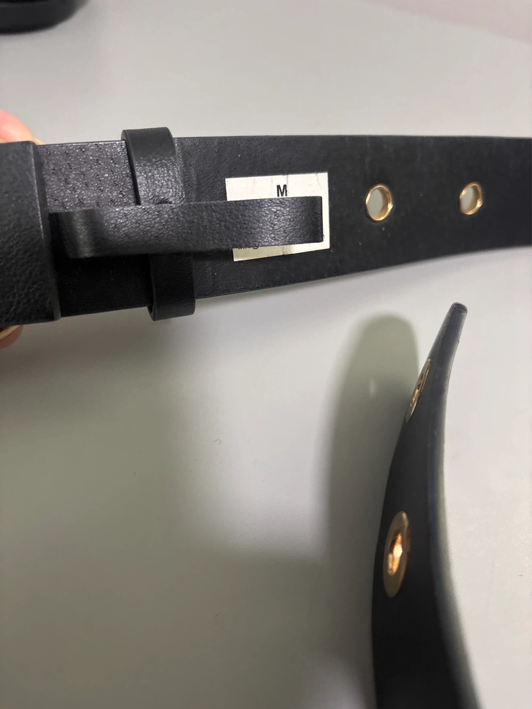 Bebe Black Belt with Gold Grommets and Oval Buckle - Size M - photo 5