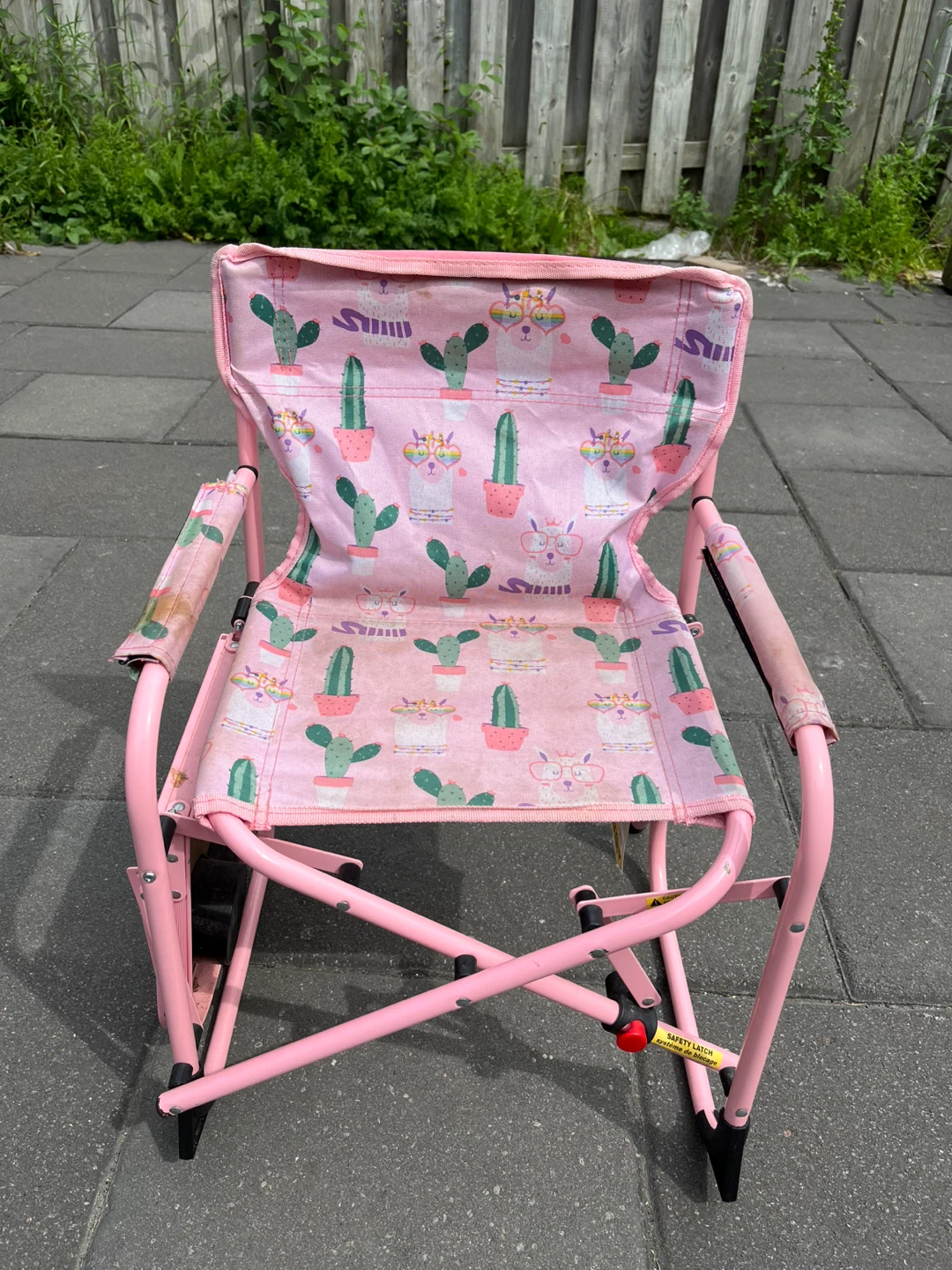 Ozark Trail Pink Kids Camping Chair with Side Table