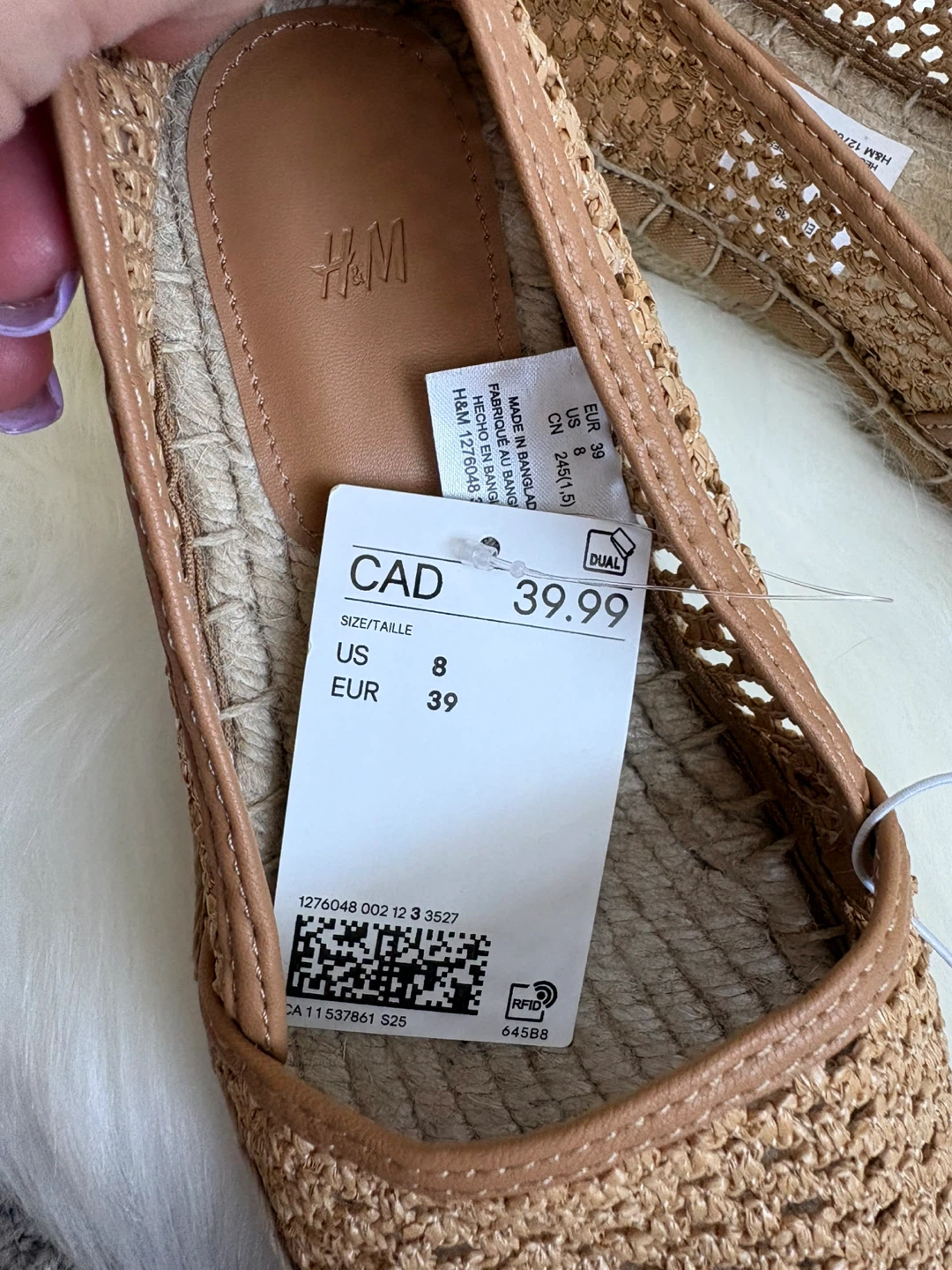 H&M Women's Espadrille Flats Size 8 (BRAND NEW) - photo 2