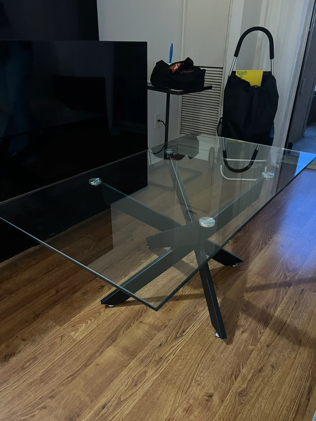 Glass Top Coffee Table with Metal Base - photo 2
