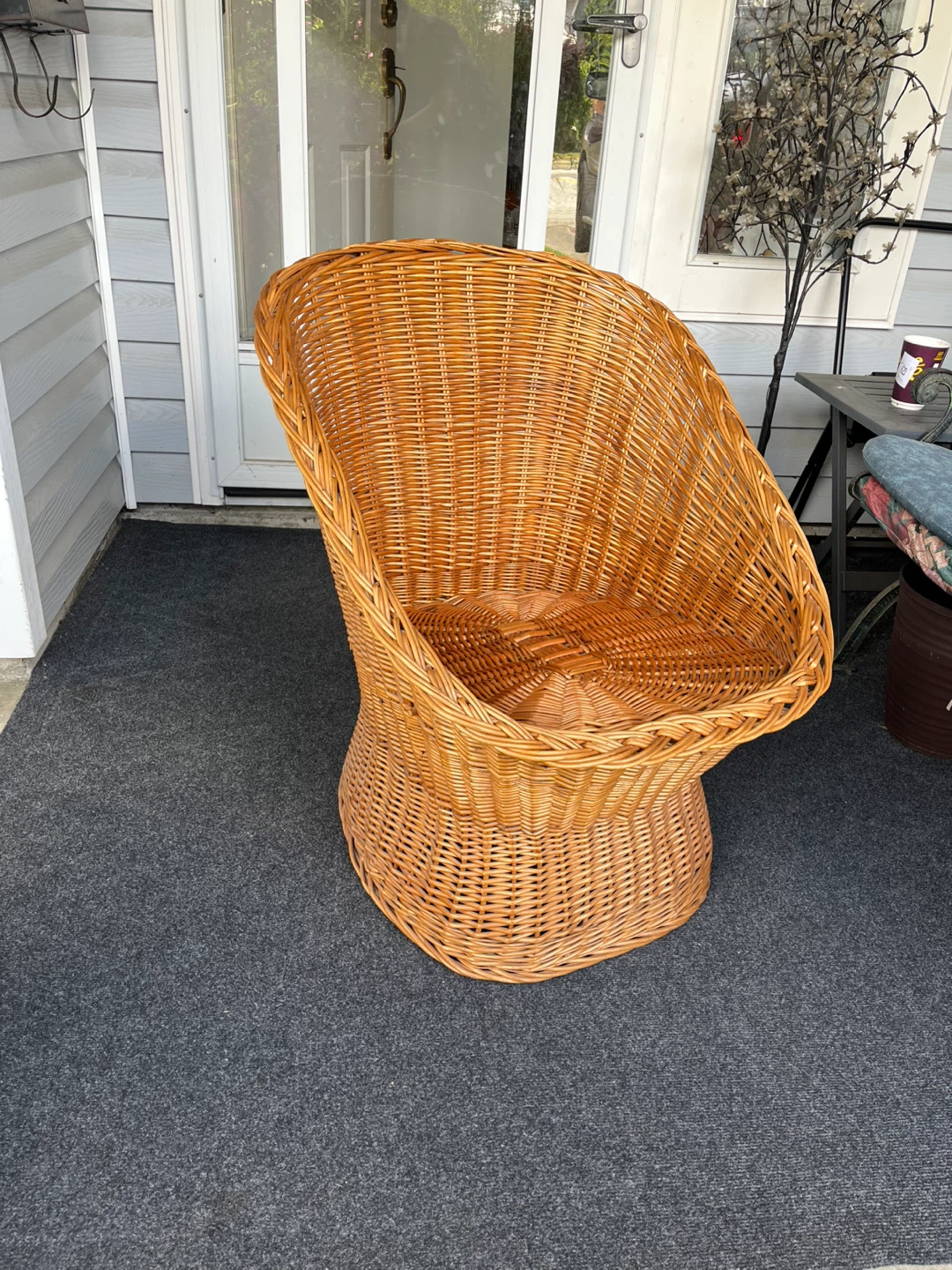 Vintage boho scoop chair with cushions - photo 3