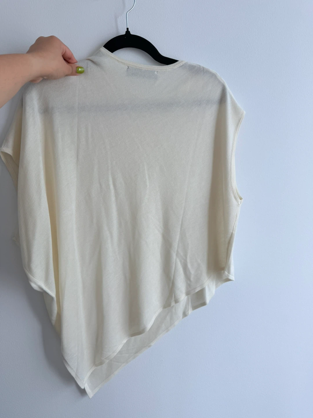 ZARA Off-White Asymmetrical Knit Top - photo 2