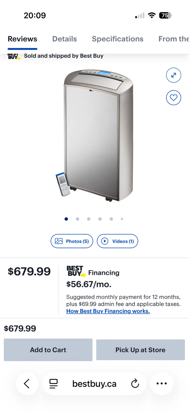 Insignia Portable Air Conditioner 14000 BTU - photo 3