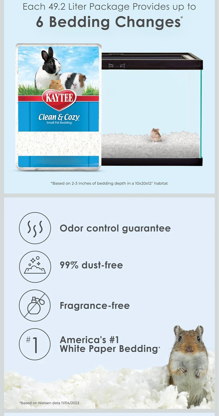 Kaytee Clean & Cozy Small Pet Bedding 49.2 Liter - photo 2