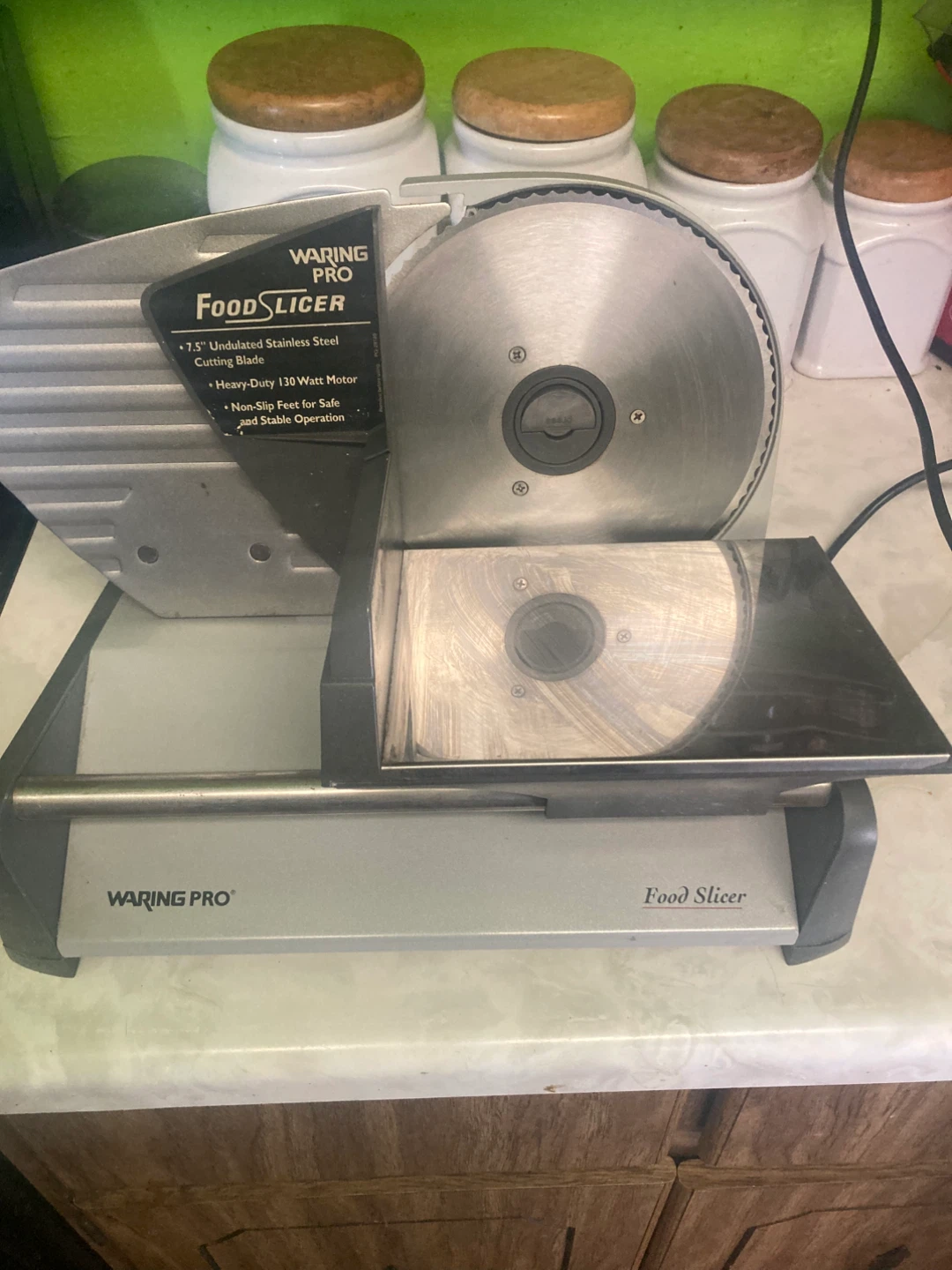 Waring Pro Food Slicer with 7.5" Undulated Stainless Steel Blade
