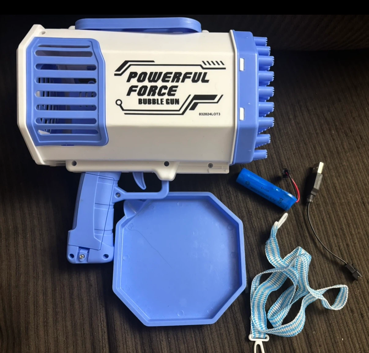Powerful Force Bubble Gun with Battery and Charger