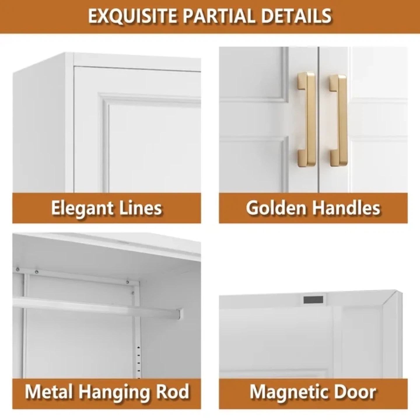 Polup 71" Tall Modern Armoire Wardrobe Closet with Hanging Rod - photo 4