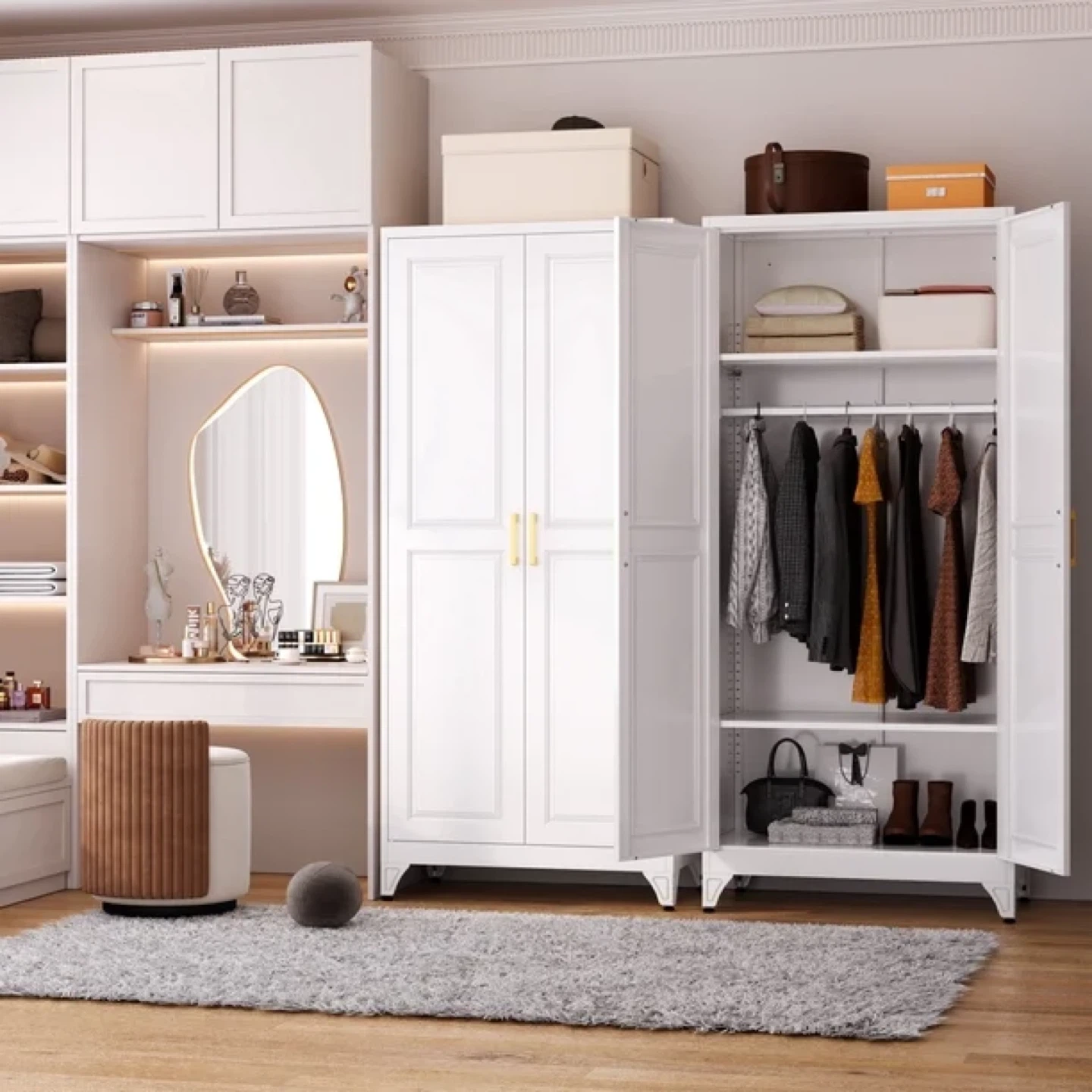 Polup 71" Tall Modern Armoire Wardrobe Closet with Hanging Rod
