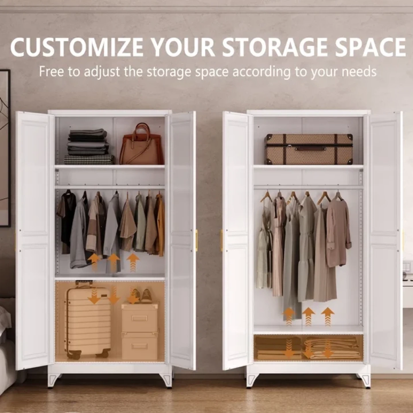 Polup 71" Tall Modern Armoire Wardrobe Closet with Hanging Rod - photo 2