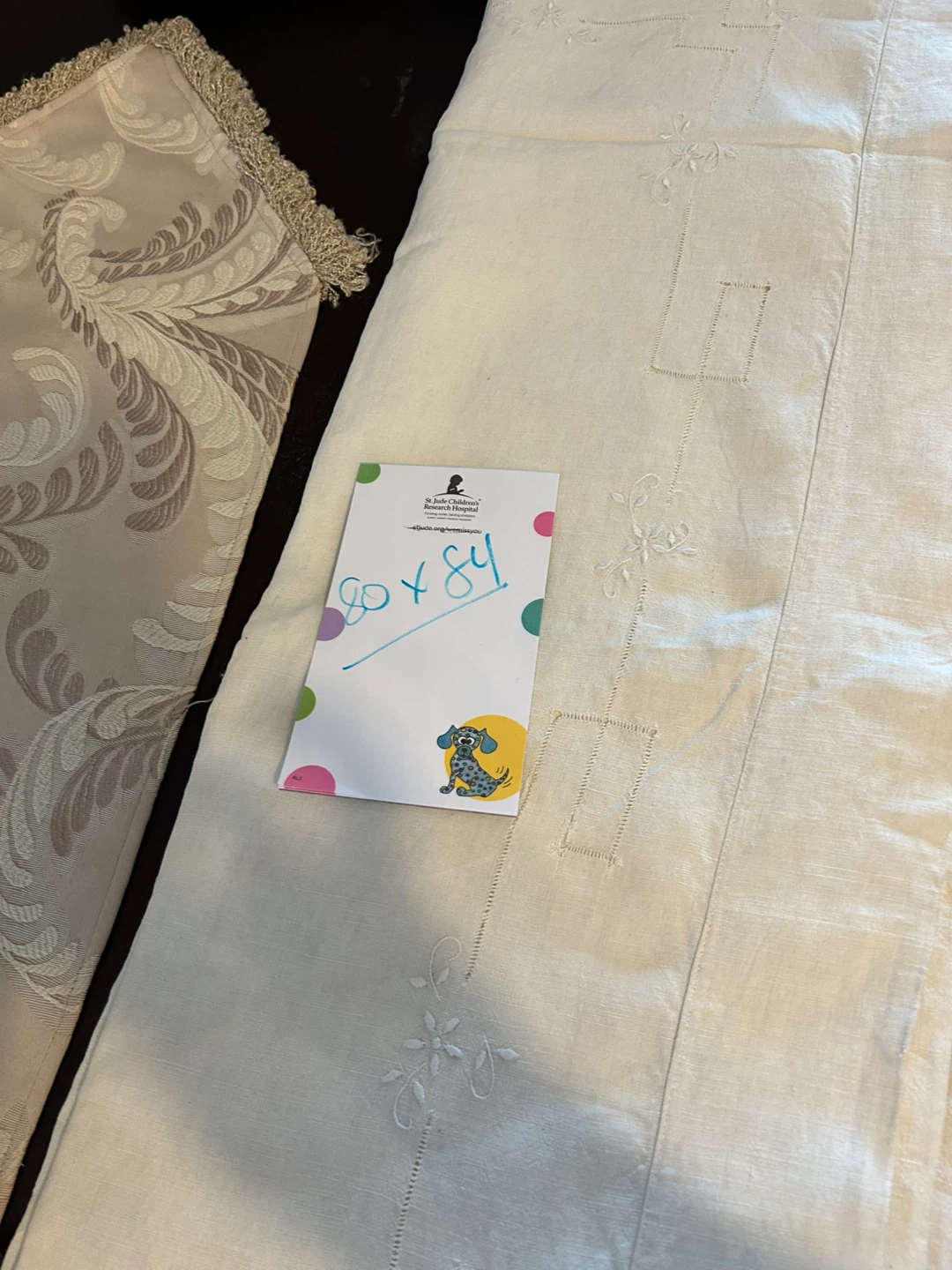 Antique dowry- Linen table cloth - had embroidered - photo 4