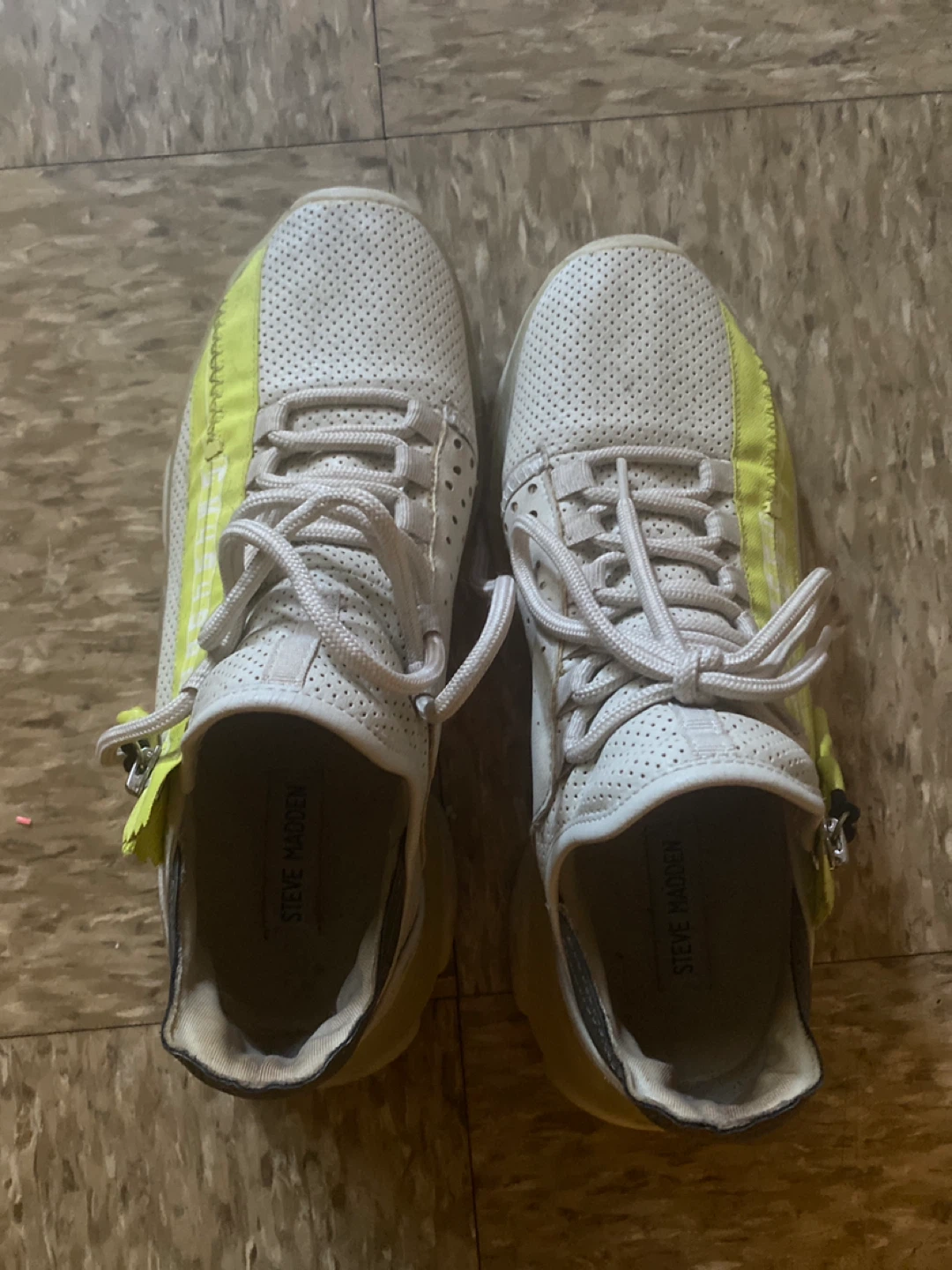 Steve Madden White & Yellow Chunky Sneakers
