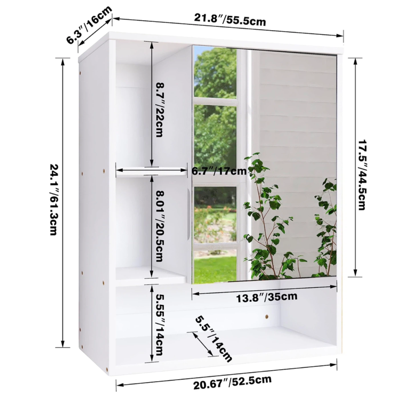 SMIBUY Bathroom Cabinet Wall Mounted with Mirror - photo 3