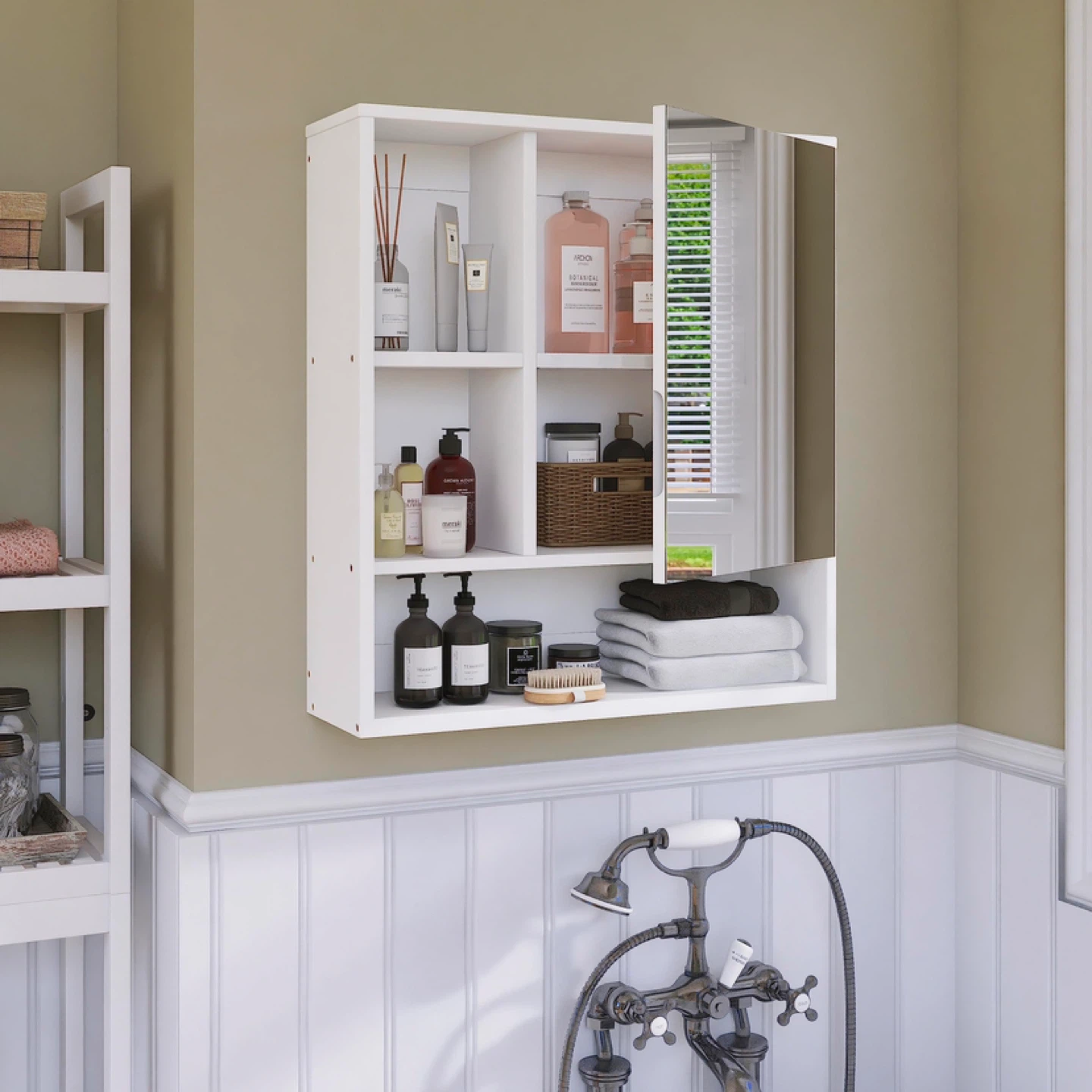 SMIBUY Bathroom Cabinet Wall Mounted with Mirror - photo 4