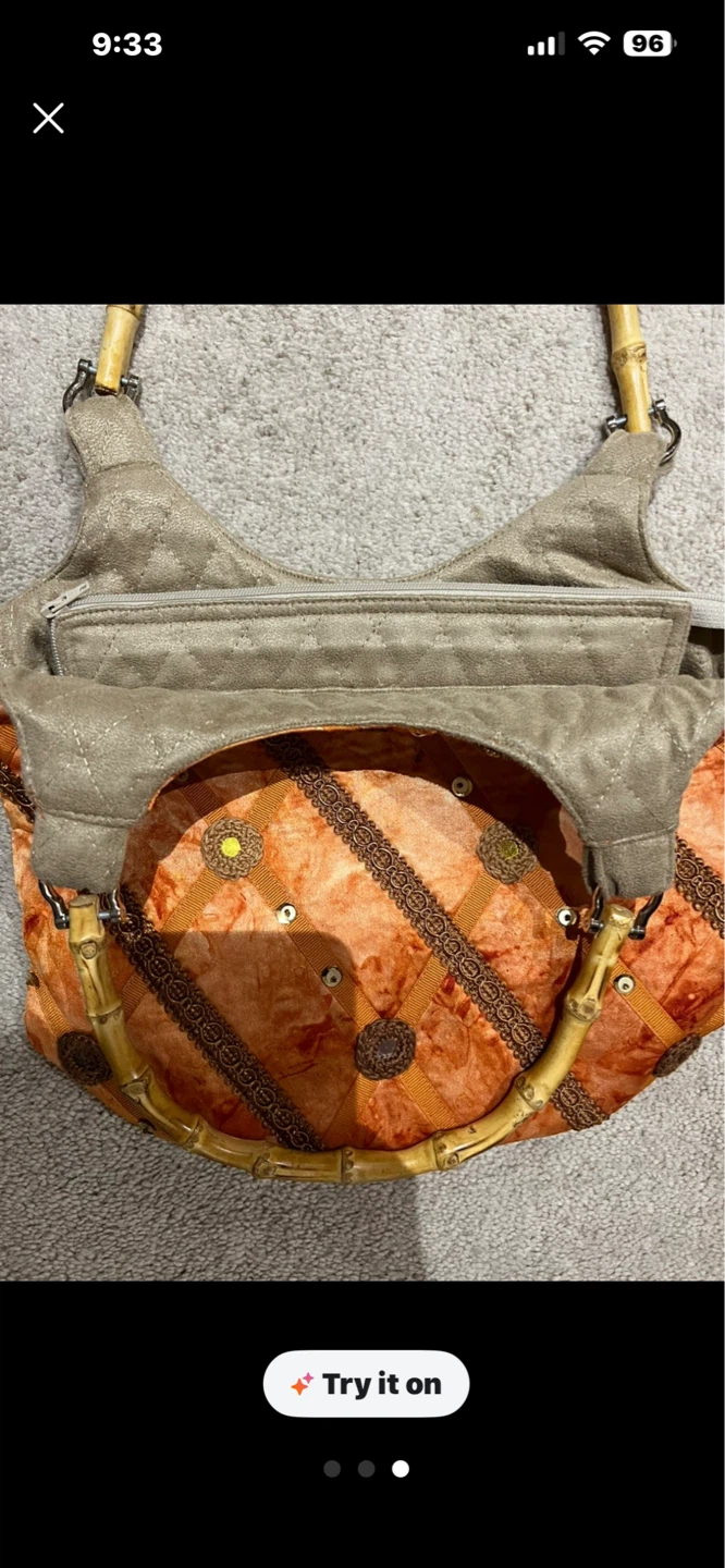 Unique Shoulder Bag with Bamboo Handles - photo 2