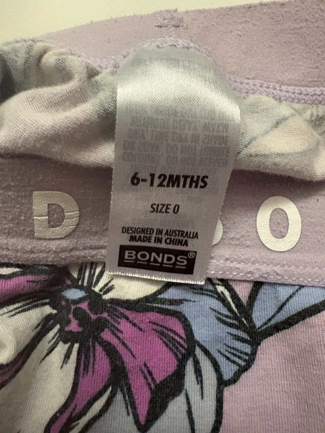 Bonds Baby Pants Size 6-12 Months Floral Print - photo 3