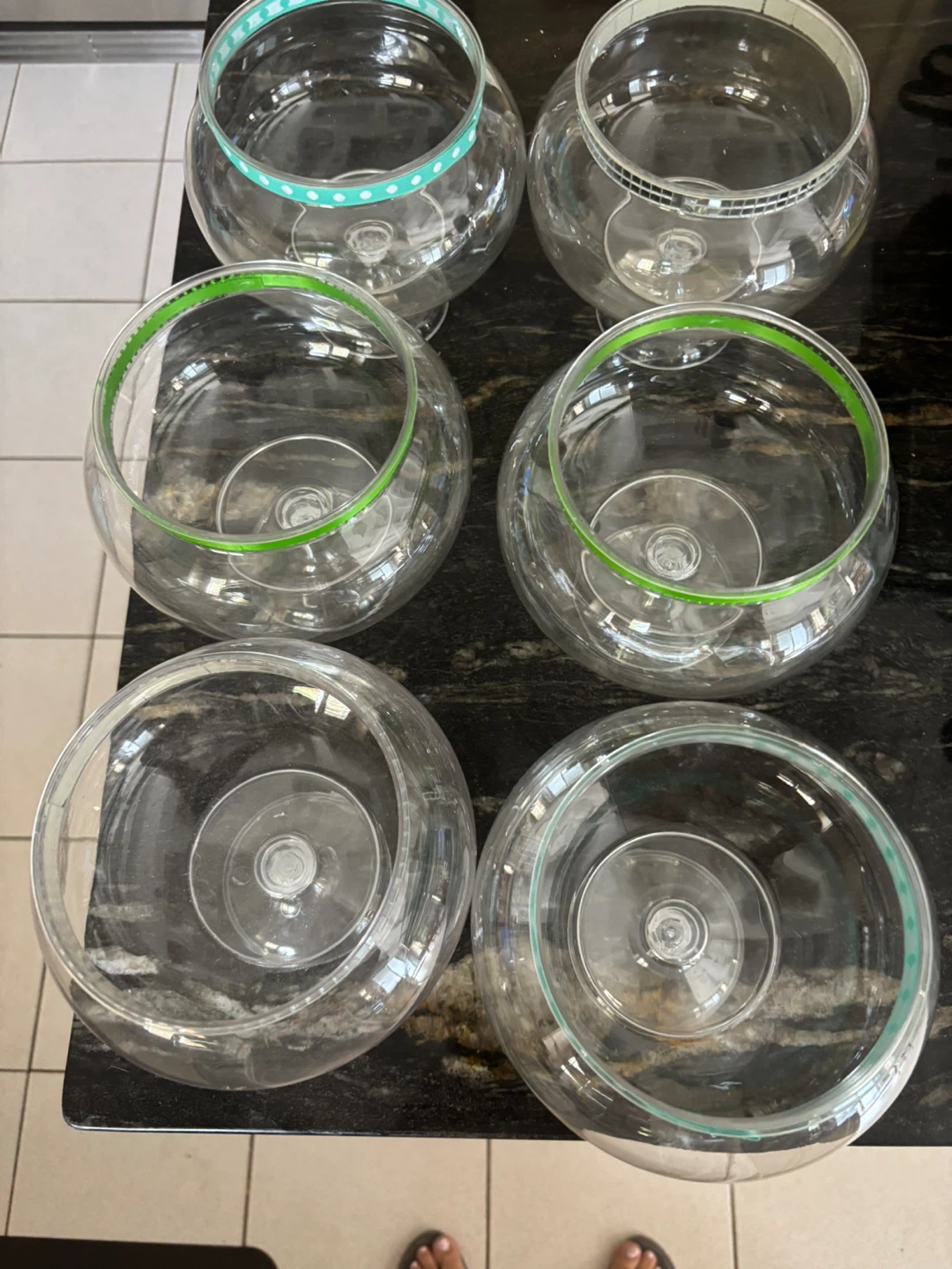 Set of 6 Clear Plastic Candy Bowls - photo 3