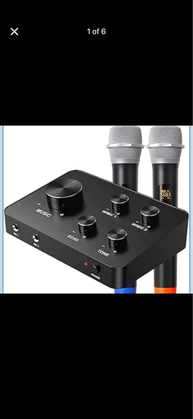 Wireless Karaoke Microphone System with 2 Microphones