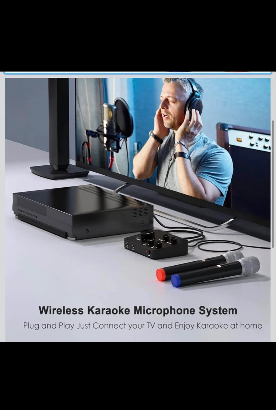 Wireless Karaoke Microphone System with 2 Microphones - photo 2