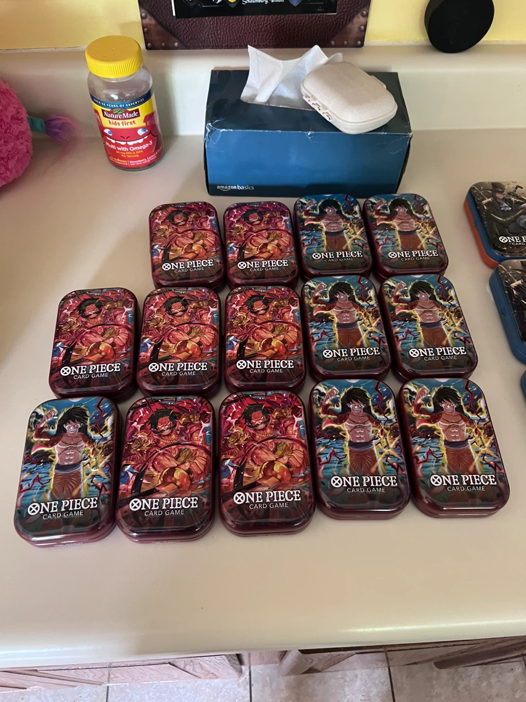 Empty One Piece & Pokémon Trading Card Game Tins