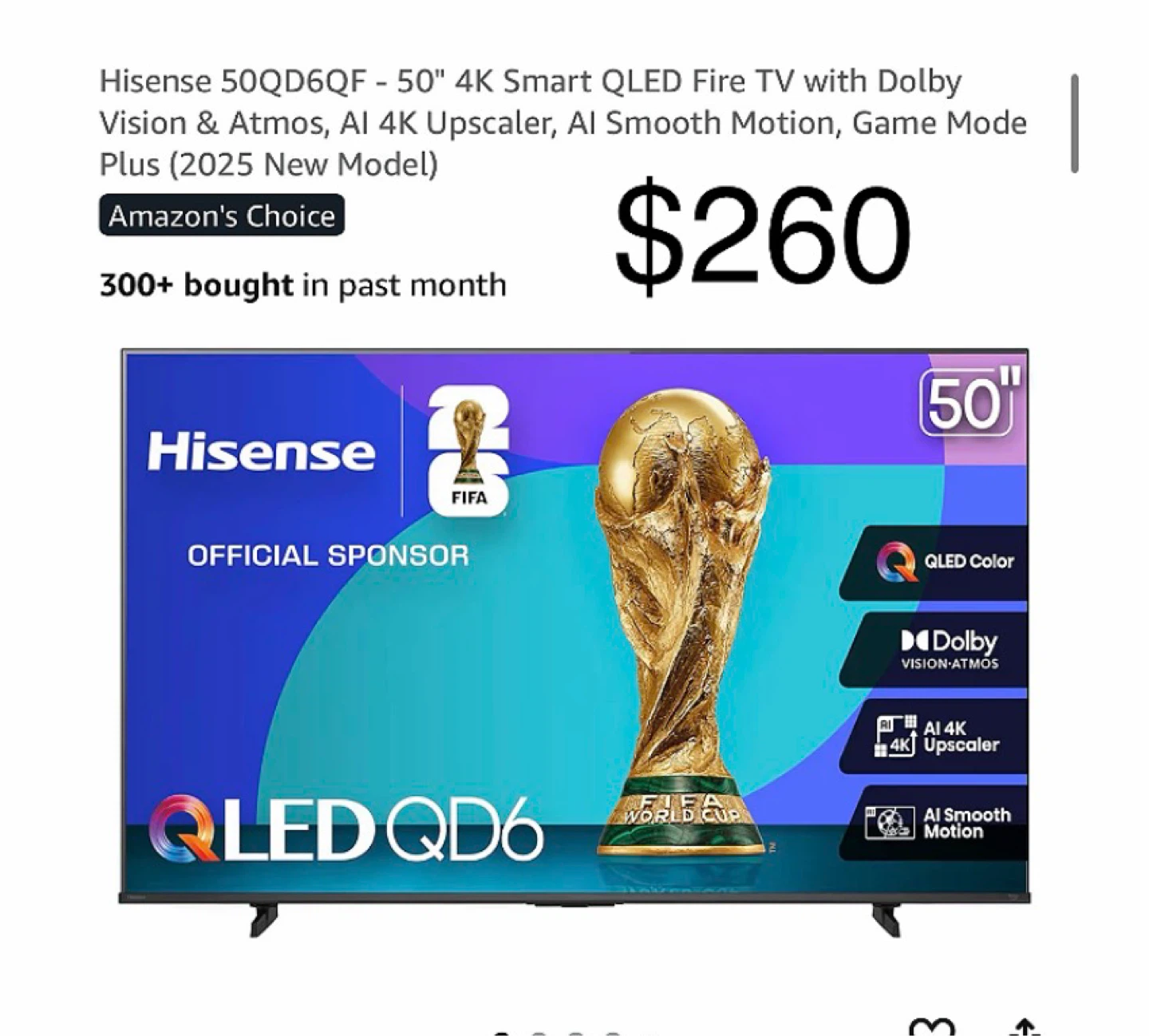Moving Sale: Hisense 50” 4K QLED Smart TV - Like New
